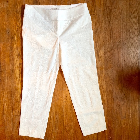 NWT Loft Cropped Palm Leaf Texture Pants - Picture 4 of 5